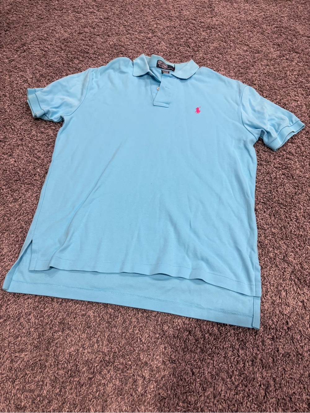 Ralph Lauren Sky Blue Polo with Pink Pony